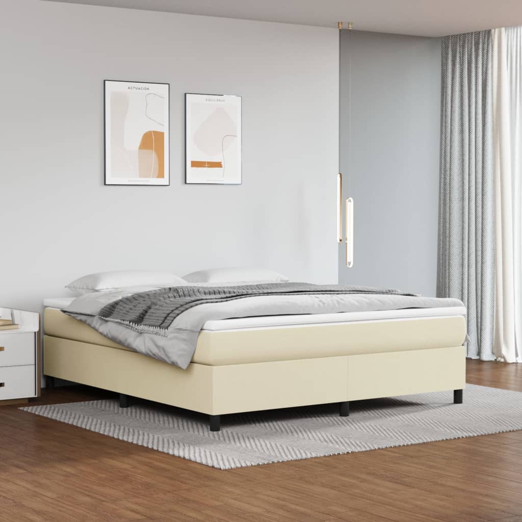 Giroletto a Molle con Materasso Crema 180x200 cm in Similpelle | homemem39