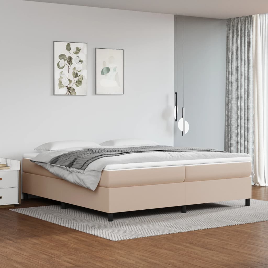 Giroletto a Molle con Materasso Cappuccino 200x200cm Similpelle