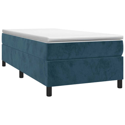 Giroletto a Molle con Materasso Blu Scuro 80x200 cm in Velluto | homemem39