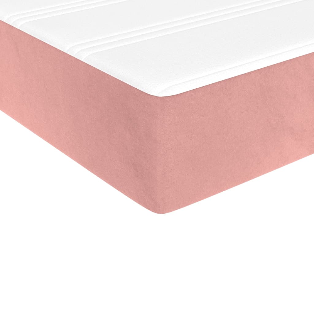 Giroletto a Molle con Materasso Rosa 80x200 cm in Velluto | homemem39