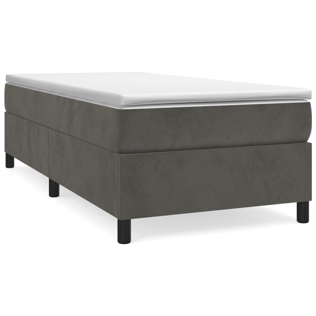 Giroletto a Molle con Materasso Grigio Scuro 90x200 cm Velluto | homemem39