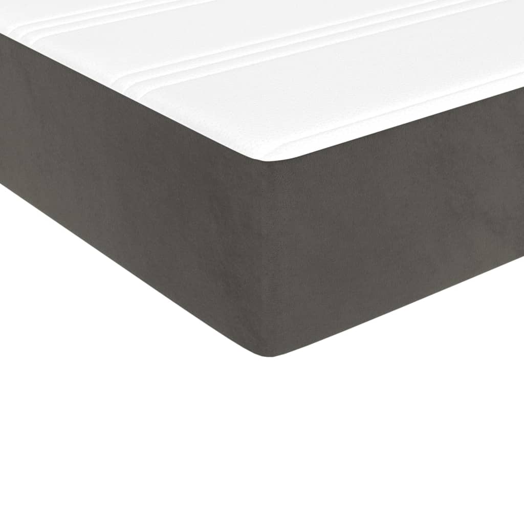 Giroletto a Molle con Materasso Grigio Scuro 90x200 cm Velluto | homemem39
