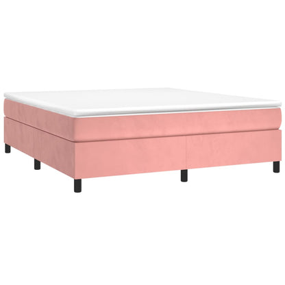 Giroletto a Molle con Materasso Rosa 180x200 cm in Velluto | homemem39