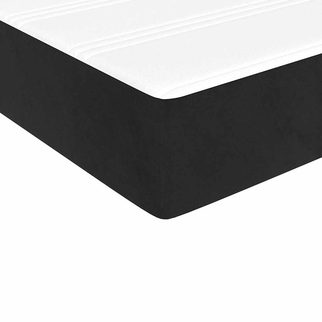 Giroletto a Molle con Materasso Nero 200x200 cm in Velluto | homemem39