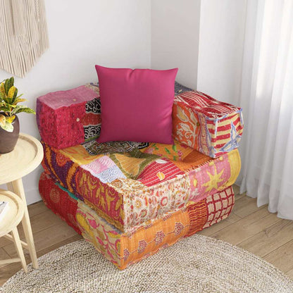 Pouf Modulare con Cuscino in Tessuto Patchwork | homemem39