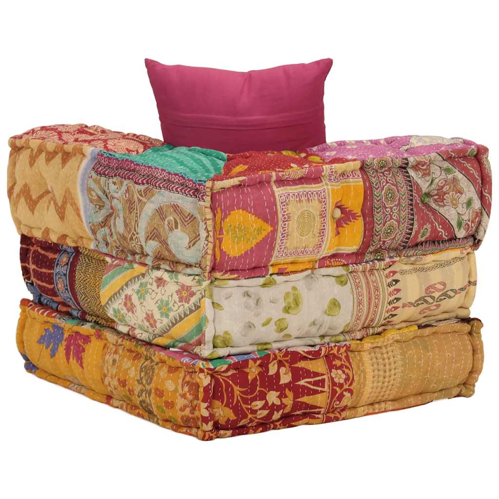 Pouf Modulare con Cuscino in Tessuto Patchwork | homemem39