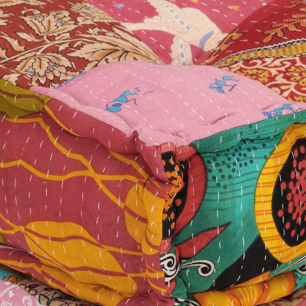 Pouf Modulare con Cuscino in Tessuto Patchwork | homemem39