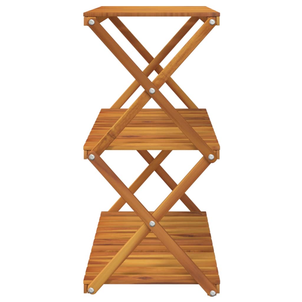 Scaffale Pieghevole 3 Ripiani 70x31x63 cm Legno Massello Acacia | homemem39