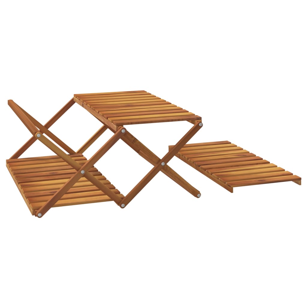 Scaffale Pieghevole 3 Ripiani 70x31x63 cm Legno Massello Acacia | homemem39