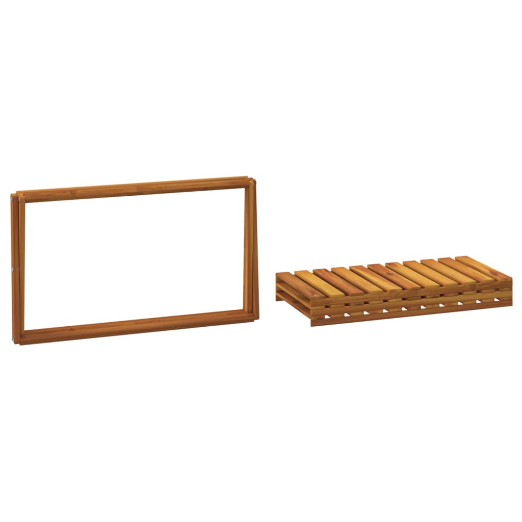 Scaffale Pieghevole 3 Ripiani 70x31x63 cm Legno Massello Acacia | homemem39