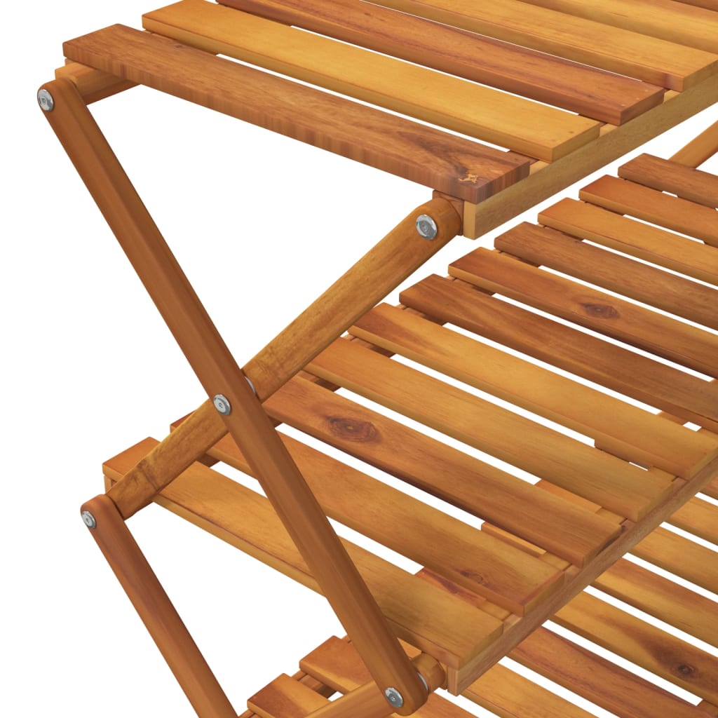 Scaffale Pieghevole 3 Ripiani 70x31x63 cm Legno Massello Acacia | homemem39