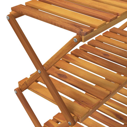 Scaffale Pieghevole 3 Ripiani 70x31x63 cm Legno Massello Acacia | homemem39
