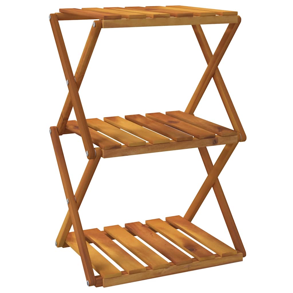 Scaffale Pieghevole 3 Ripiani Marrone 70x31x63 Massello Acacia | homemem39