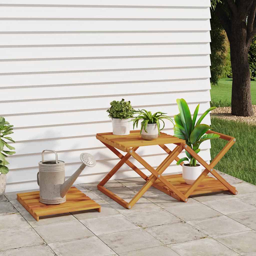 Scaffale Pieghevole 3 Ripiani Marrone 70x31x63 Massello Acacia | homemem39