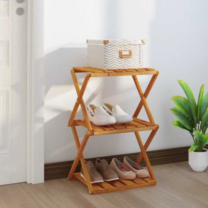Scaffale Pieghevole 3 Ripiani Marrone 70x31x63 Massello Acacia | homemem39