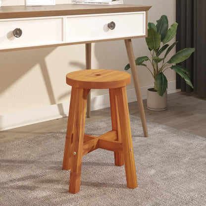 Sgabello Marrone 38x38x45 cm Rotondo Legno Massello di Acacia | homemem39