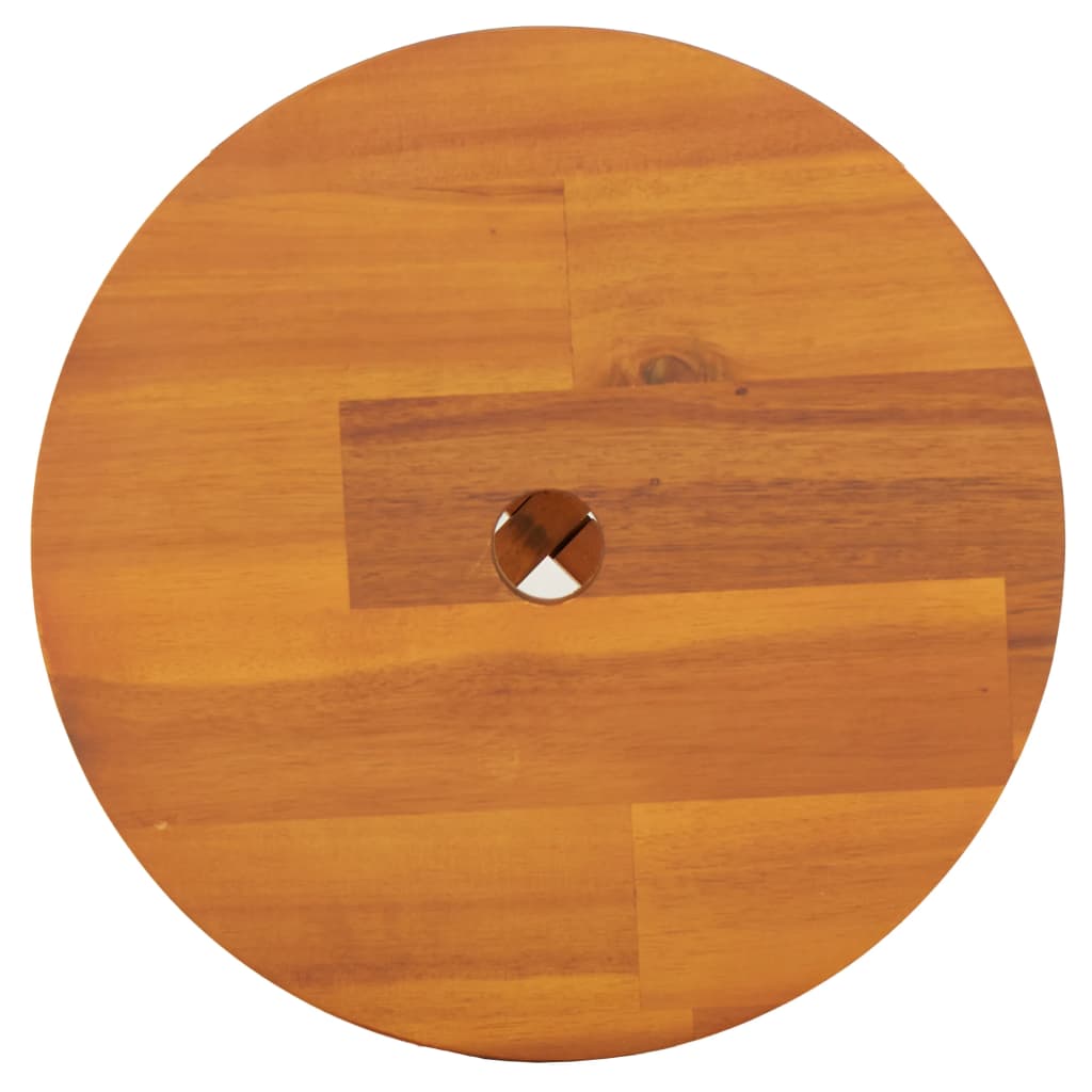 Sgabello Marrone 38x38x45 cm Rotondo Legno Massello di Acacia | homemem39