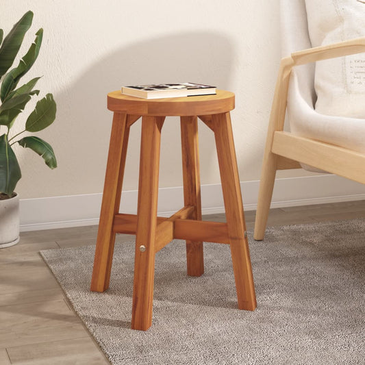 Sgabello Marrone 38x38x45 cm Rotondo Legno Massello di Acacia | homemem39