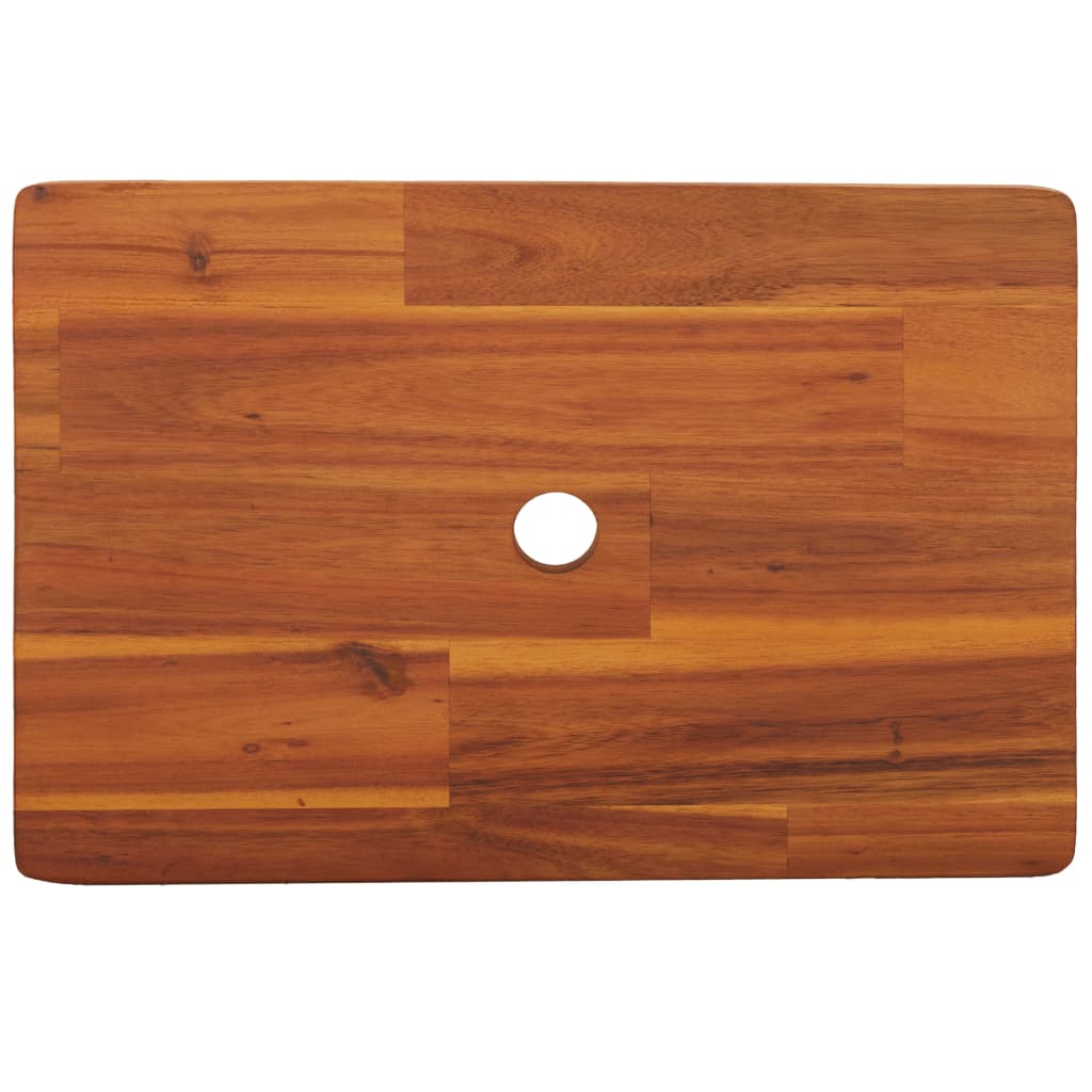 Sgabello 38x26x22 cm in Legno Massello di Acacia - homemem39