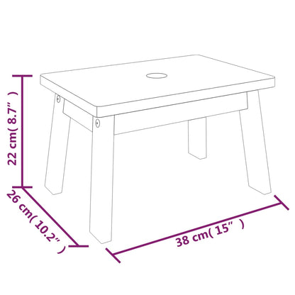 Sgabello 38x26x22 cm in Legno Massello di Acacia | homemem39