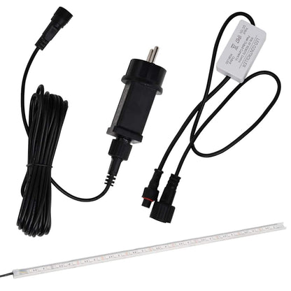 Fontana per Piscina a Cascata con LED in Acciaio Inox 110 cm