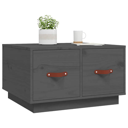 Tavolino da Salotto Grigio 60x53x35cm in Legno Massello di Pino