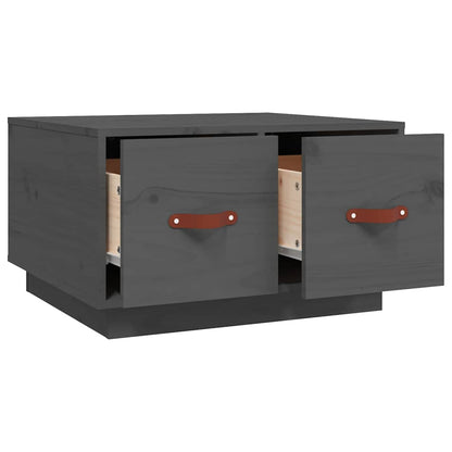 Tavolino da Salotto Grigio 60x53x35cm in Legno Massello di Pino