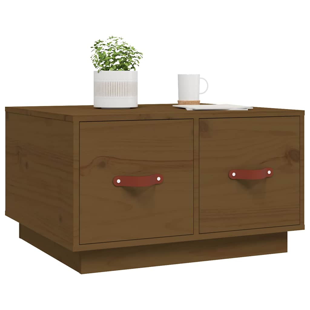 Tavolino da Salotto ambra 60x53x35 cm Legno Massello di Pino