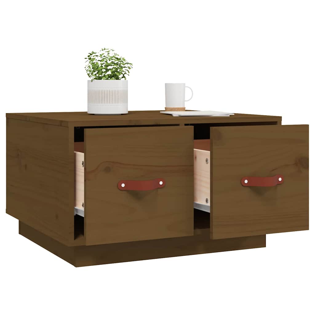 Tavolino da Salotto ambra 60x53x35 cm Legno Massello di Pino