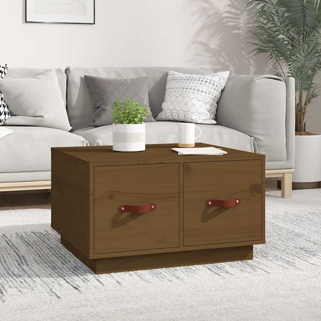 Tavolino da Salotto ambra 60x53x35 cm Legno Massello di Pino
