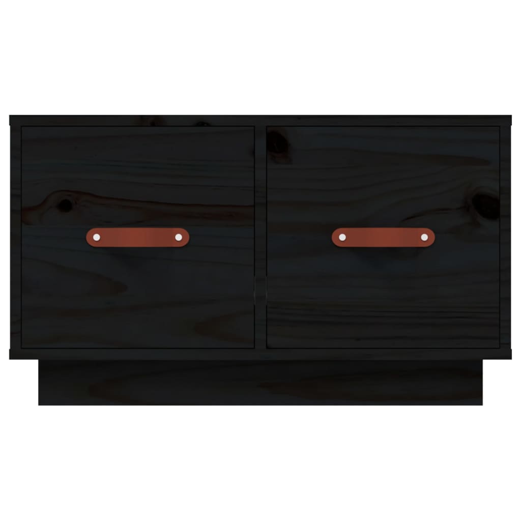 Tavolino da Salotto Nero 60x53x35 cm Legno Massello di Pino | homemem39