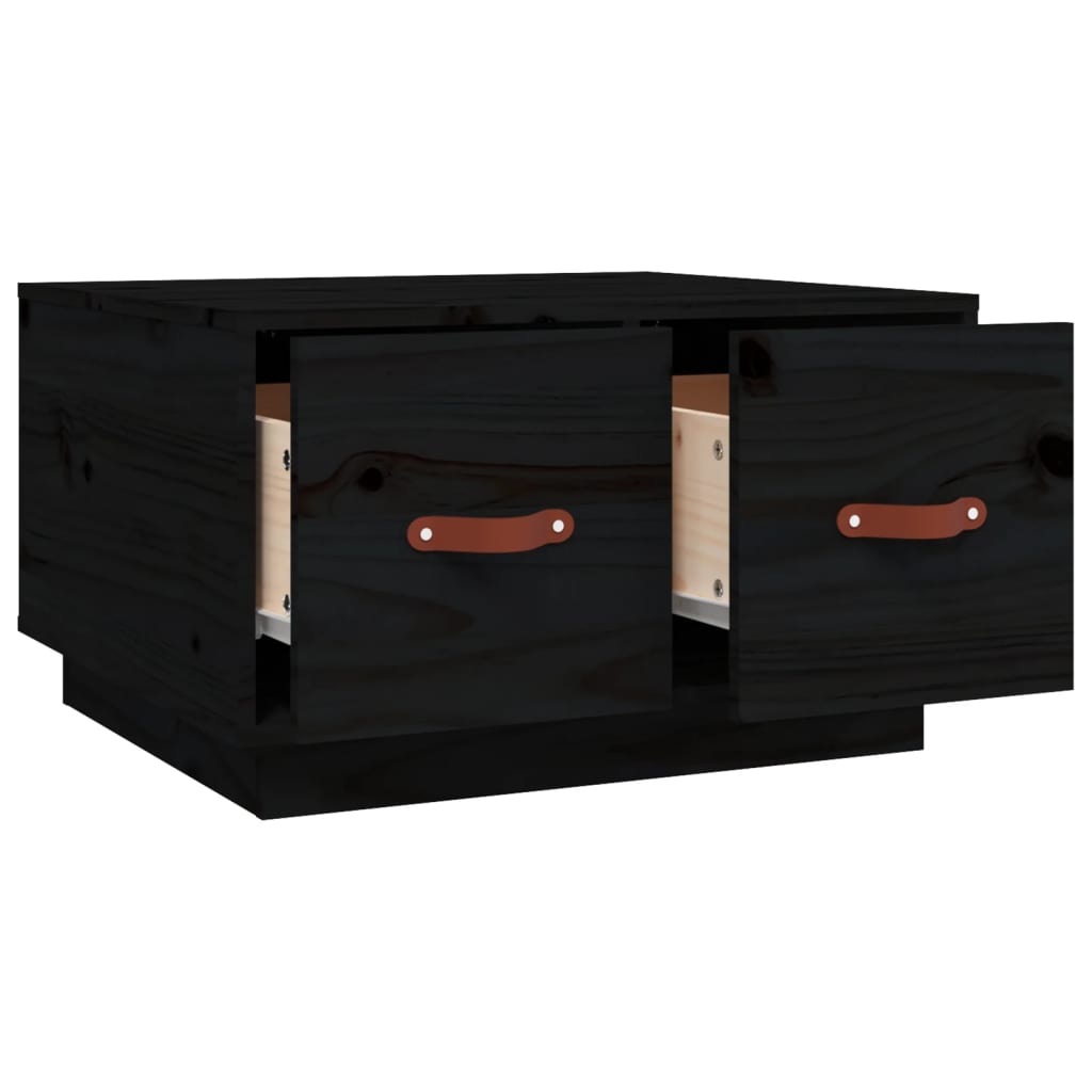Tavolino da Salotto Nero 60x53x35 cm Legno Massello di Pino | homemem39