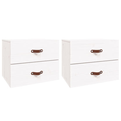 Comodini a Muro 2 pz Bianchi 50x36x40 cm