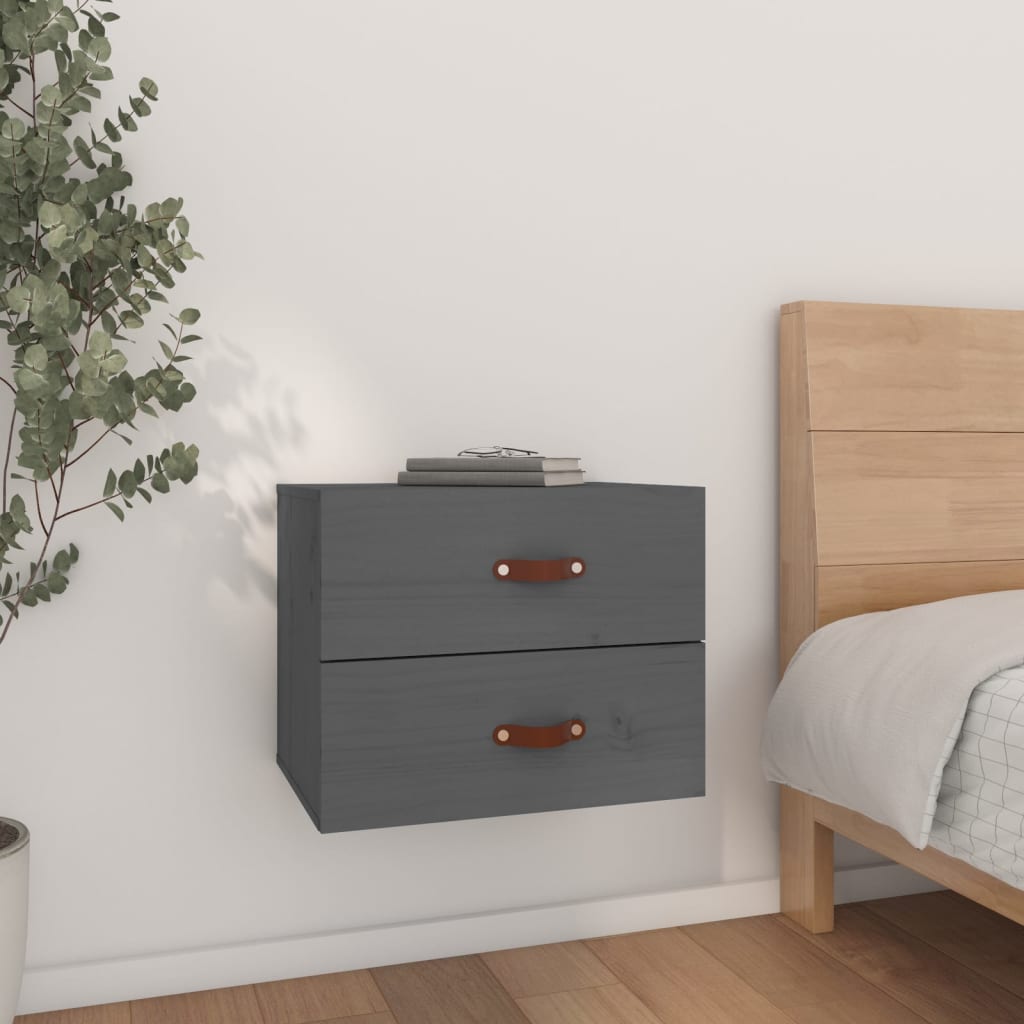 Comodino a Muro Grigio 50x36x40 cm | homemem39