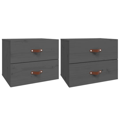 Comodini a Muro 2 pz Grigio 50x36x40 cm | homemem39