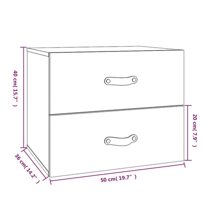 Comodini a Muro 2 pz Grigio 50x36x40 cm | homemem39
