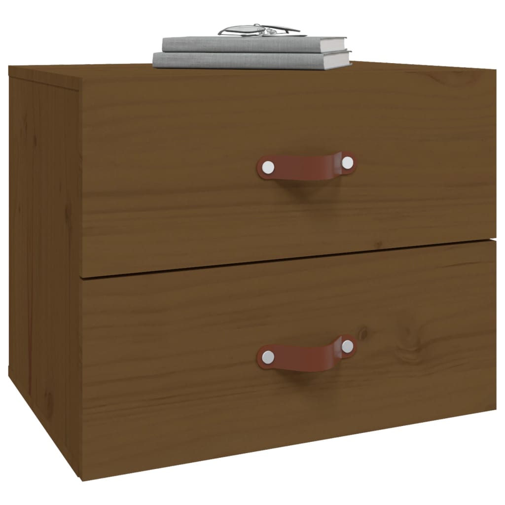 Comodino a Muro Marrone ambra 50x36x40 cm