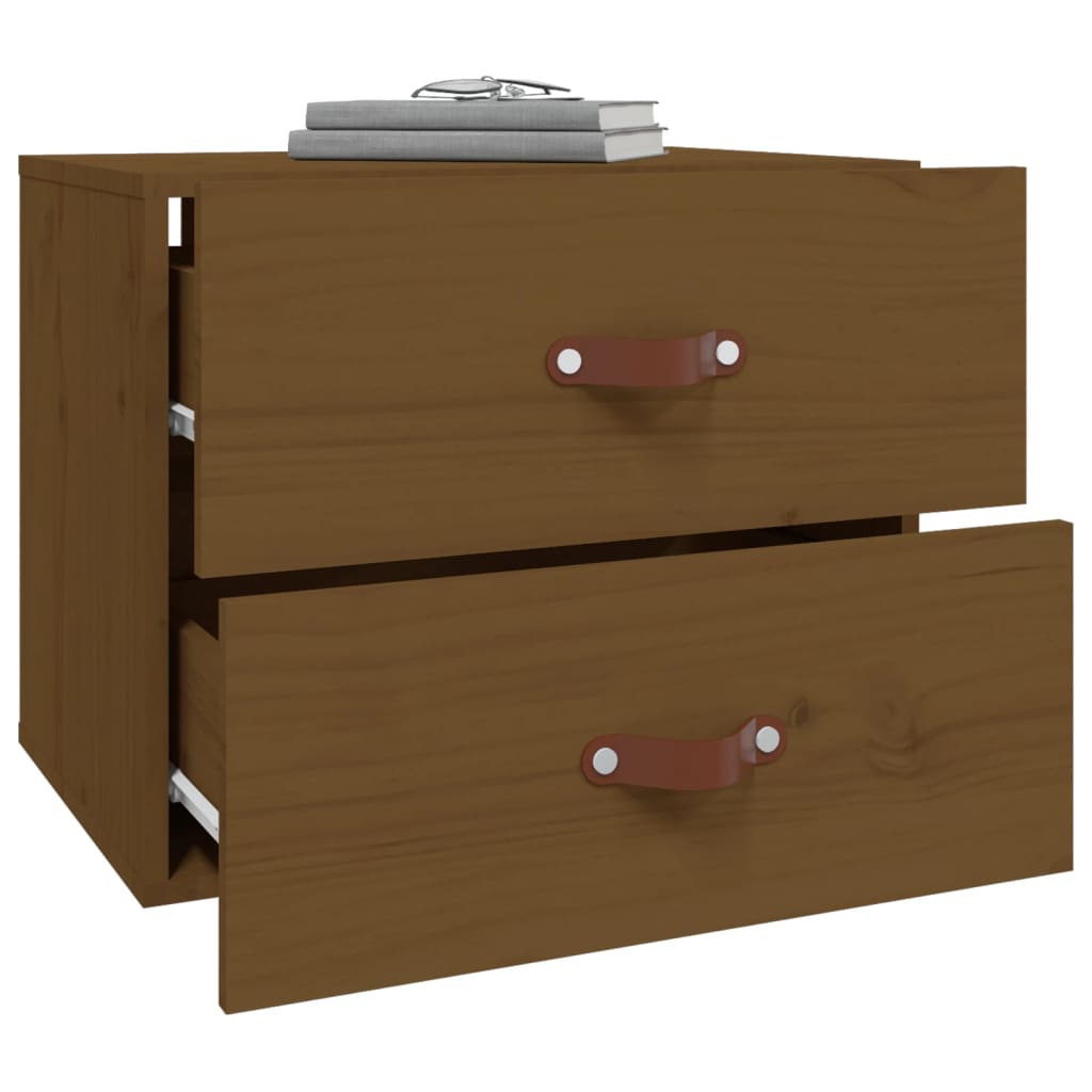 Comodino a Muro Marrone ambra 50x36x40 cm | homemem39