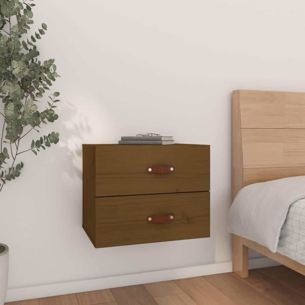 Comodino a Muro Marrone ambra 50x36x40 cm | homemem39