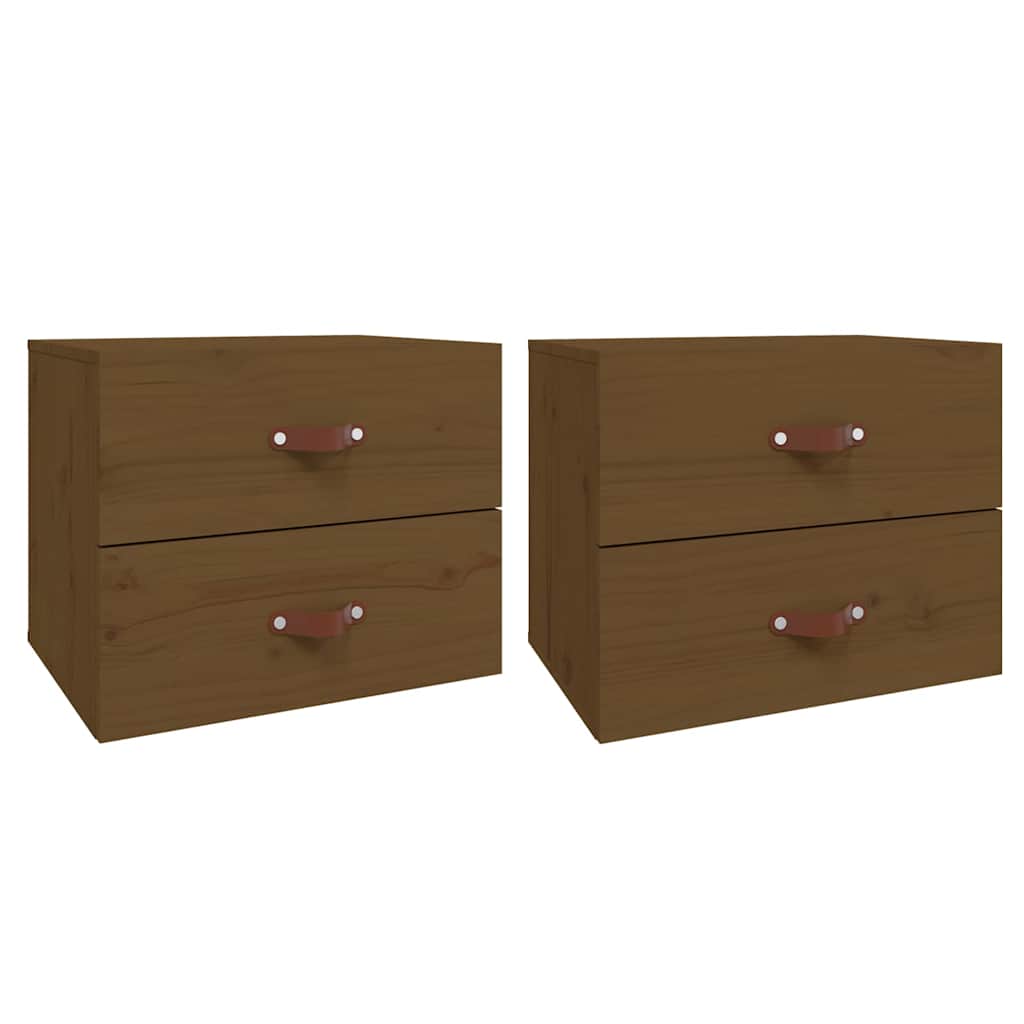Comodini a Muro 2 pz Marrone ambra 50x36x40 cm | homemem39