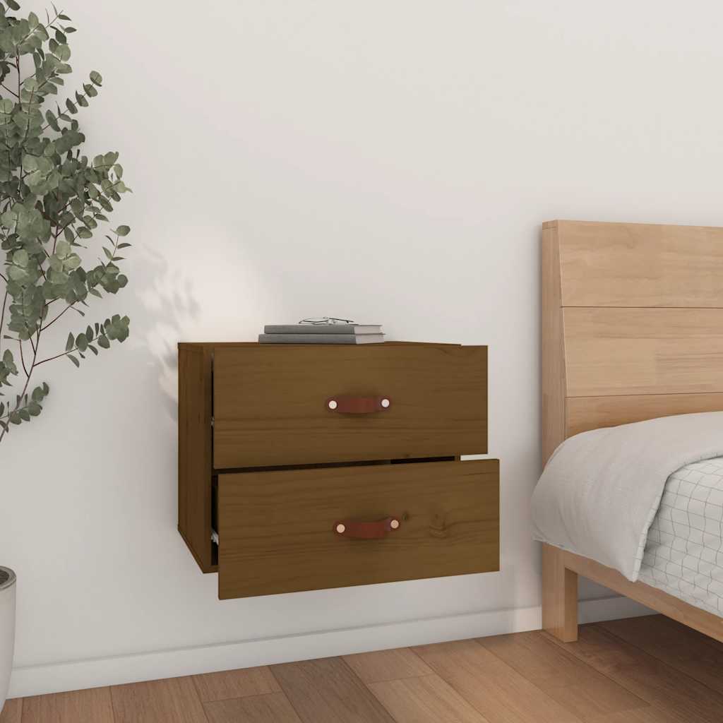 Comodini a Muro 2 pz Marrone ambra 50x36x40 cm | homemem39