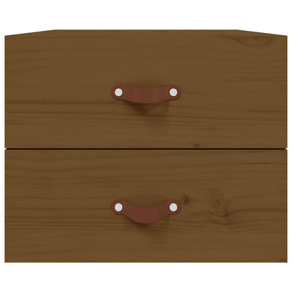 Comodini a Muro 2 pz Marrone ambra 50x36x40 cm