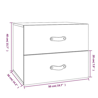Comodini a Muro 2 pz Marrone ambra 50x36x40 cm | homemem39