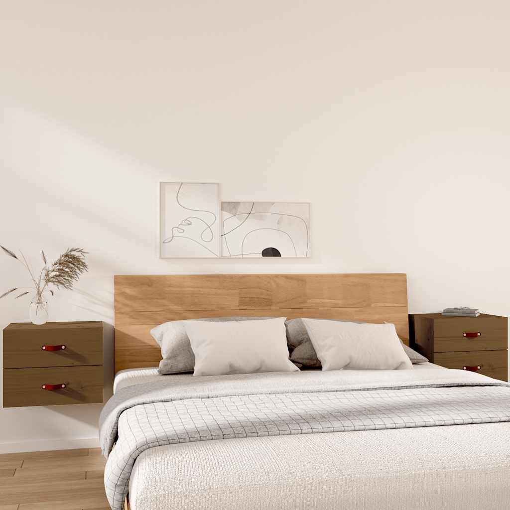 Comodini a Muro 2 pz Marrone ambra 50x36x40 cm | homemem39