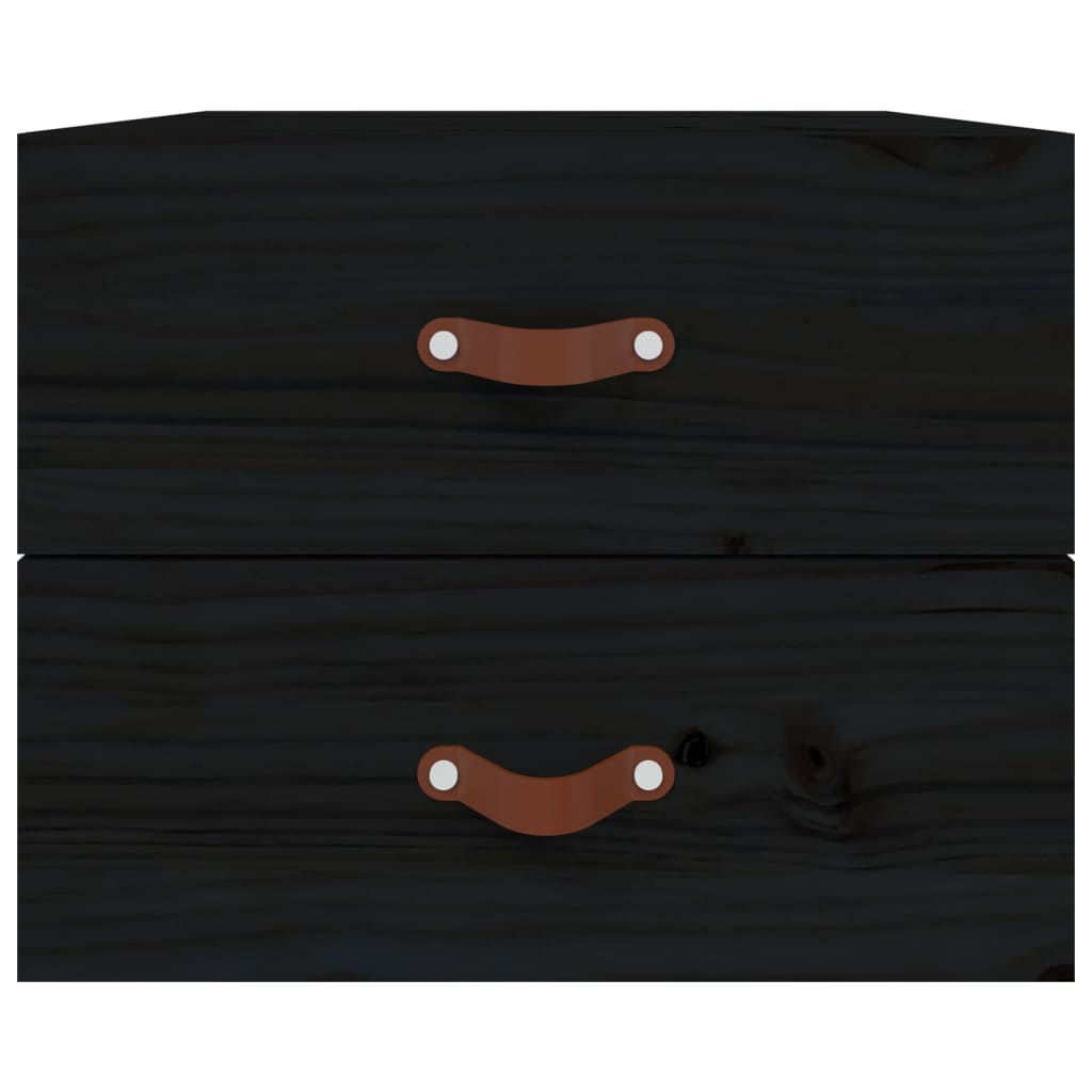 Comodini a Muro 2 pz Nero 50x36x40 cm - homemem39