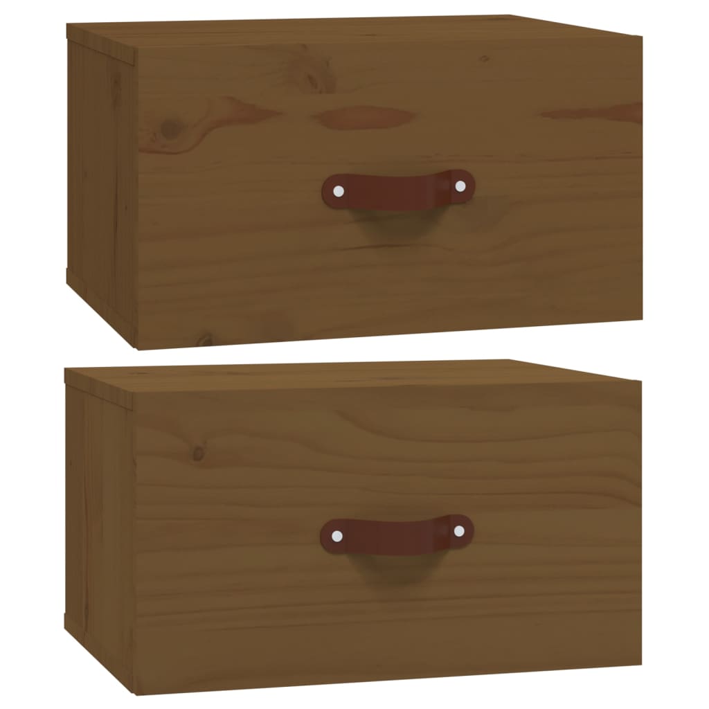 Comodini a Muro 2 pz ambra 40x29,5x22 cm