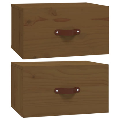 Comodini a Muro 2 pz ambra 40x29,5x22 cm