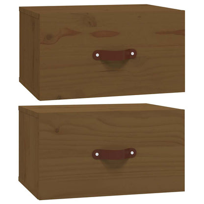 Comodini a Muro 2 pz ambra 40x29,5x22 cm