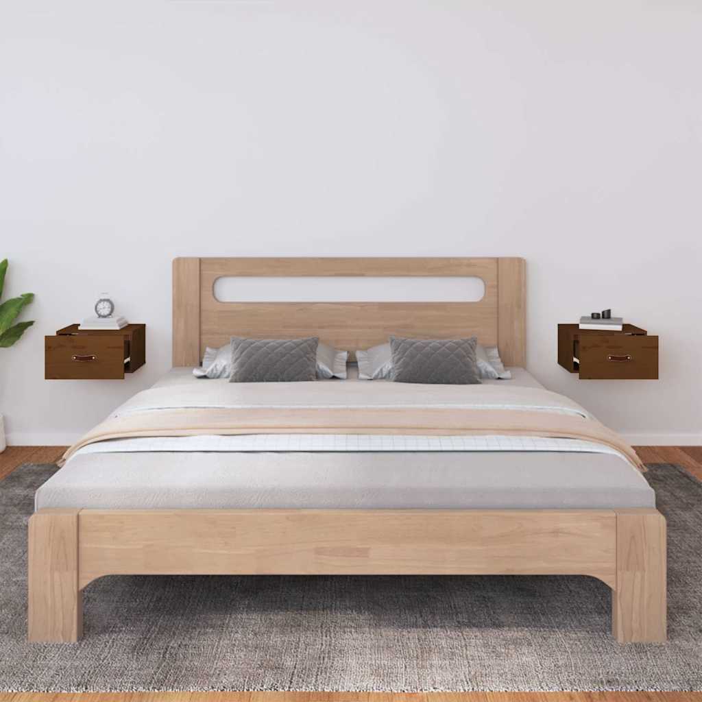Comodini a Muro 2 pz ambra 40x29,5x22 cm