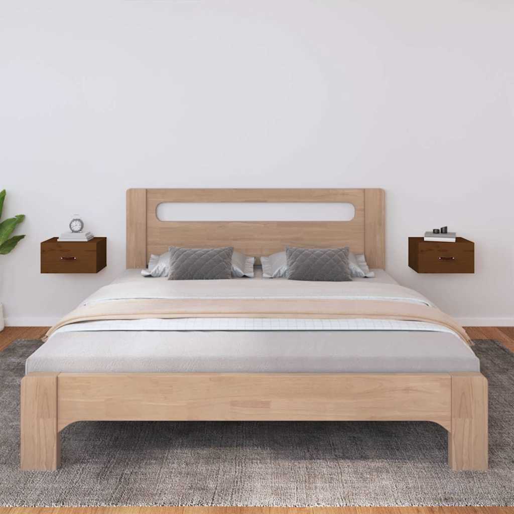 Comodini a Muro 2 pz ambra 40x29,5x22 cm